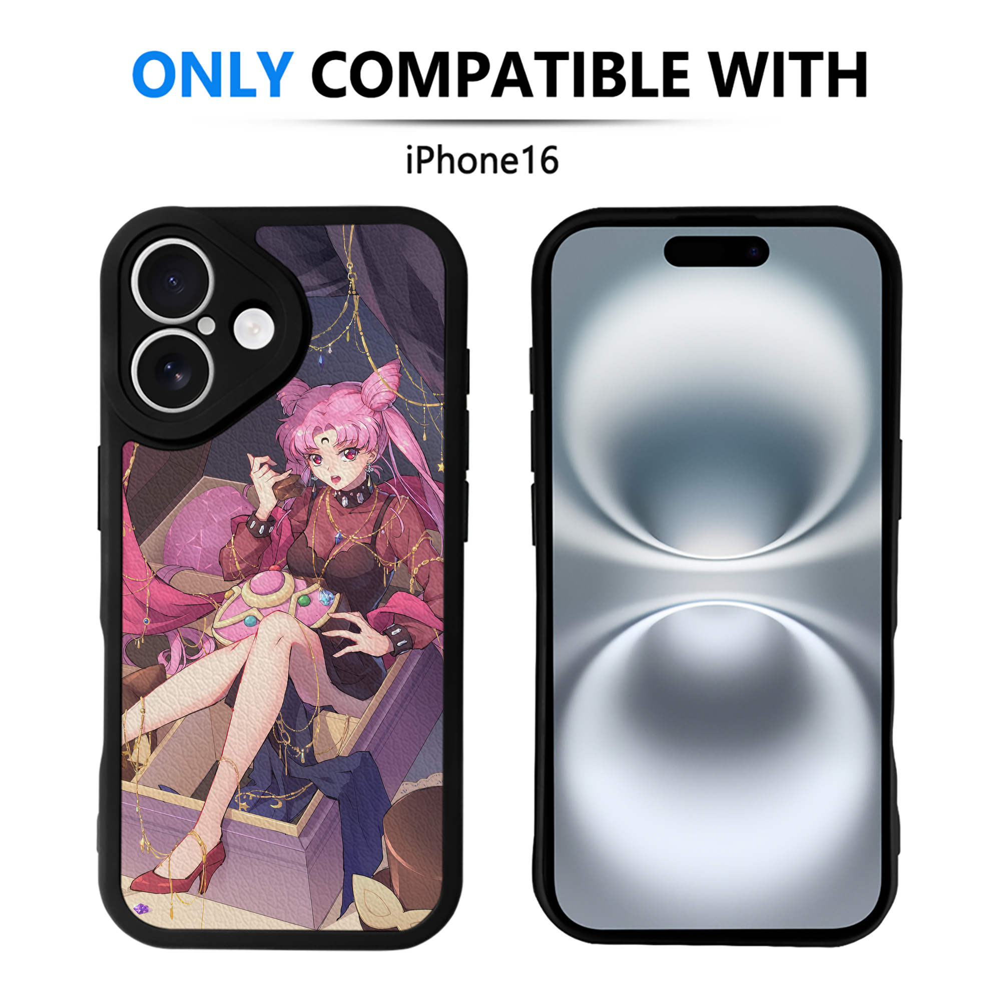 （画像用） 美少女戦士セーラームーン Sailor Moon 【iPhone 16シリーズ対応】シリコンスマホケース（レザー調） 材質：シリコン